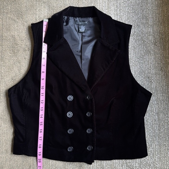 LIMITED Black Velvet Double-Breasted Vest ~ Sz 14 - Picture 2 of 9